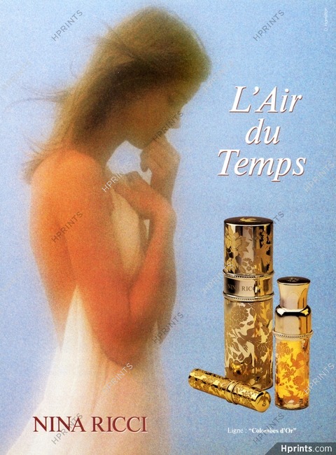 Nina Ricci (Perfumes) 1986 Ligne Colombes d'Or, L'Air du Temps, Photo David Hamilton