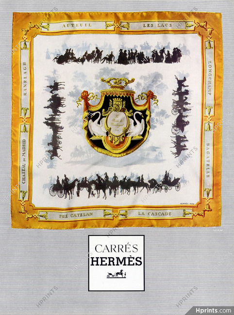 Hermès (Carrés) 1957 Scarf Le Bois de Boulogne