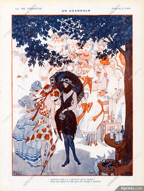Un Scandale, 1921 - Armand Vallée Un Corsage à manches, Elégantes Parisiennes, Summer Dresses