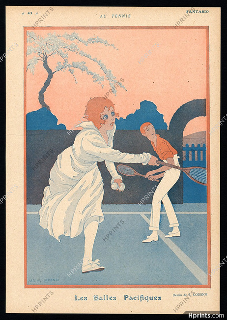 Fabius Lorenzi 1917 Tennis Players, Women in Sports