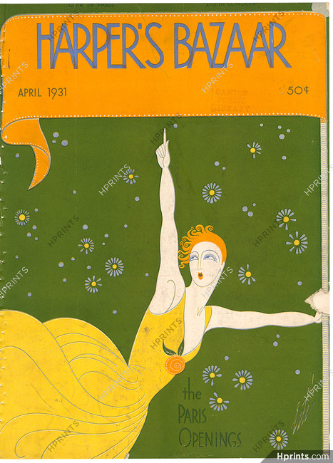 Harper's Bazaar April 1931 Erté Cover, The Paris Openings