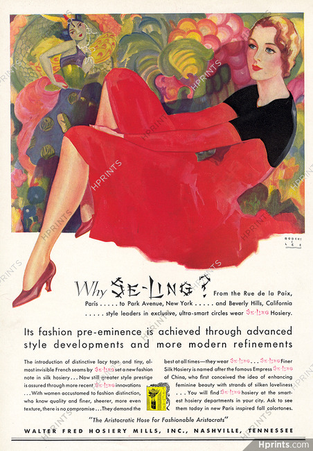Se-Ling (Stockings) 1931 Walter Fred Hosiery Mills, Robert E Lee, Chinese