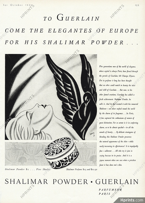 Guerlain (Cosmetics) 1931 Shalimar Powder, Darcy