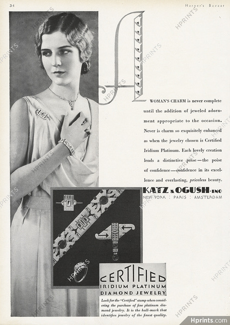 Katz & Ogush (Jewels) 1930 Iridium Platinum Diamond Jewelry