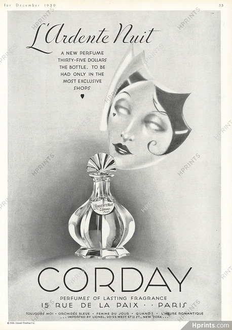 Corday (Perfumes) 1930 L'Ardente Nuit