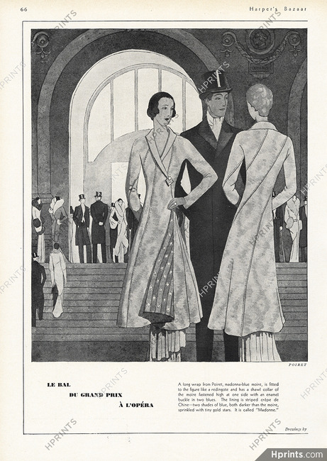 Paul Poiret 1930 Coat Madonne, Le Bal du Grand Prix à l'Opéra Garnier, André Édouard Marty