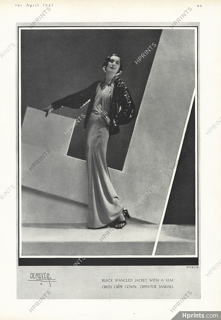 Worth 1931 Black spangled jacket, Photo Demeyer