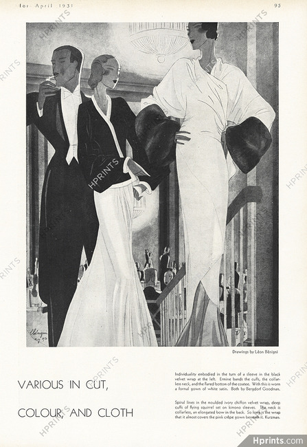 Bergdorf Goodman, Kurzman 1931 Evening Dresses, Léon Bénigni