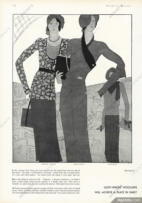 Irène Dana, Bruyère, Premet 1931 Woolens, Charles Martin