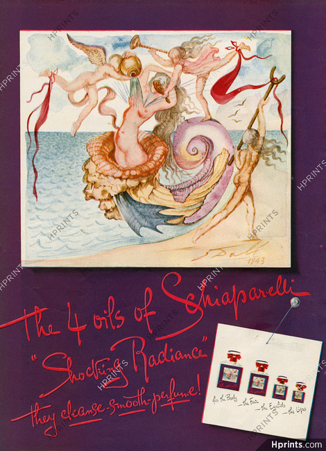 Schiaparelli (Cosmetics) 1945 Mermaid, Surealism, Salvador Dali