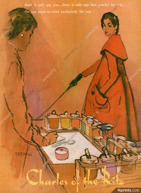 Charles of the Ritz (Cosmetics) 1954 Face Powder, René Bouché