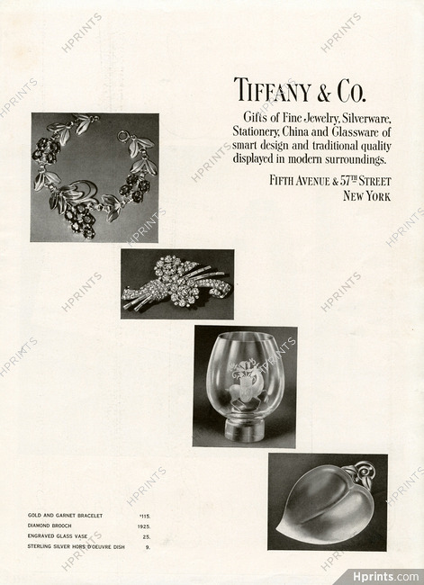 Tiffany & Co. 1940 Fine Jewelry, Silverware, Glassware