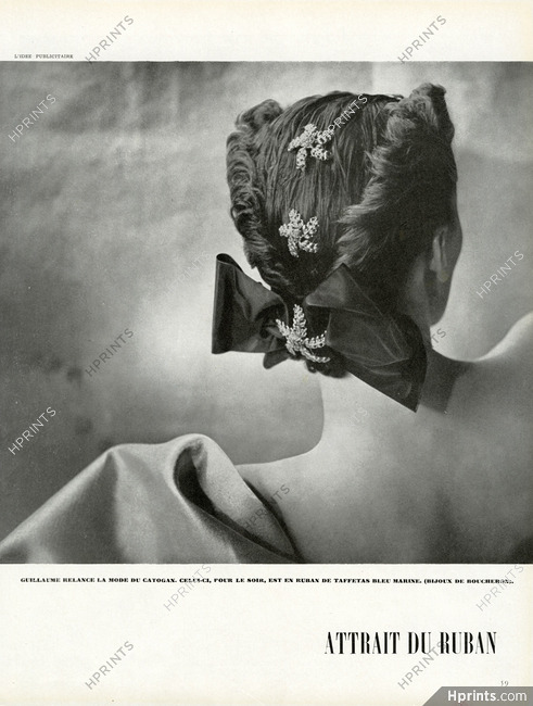 Boucheron 1950 Hair Clips Star, Hairstyle (Catogan) by Guillaume, Attrait du Ruban, Ribbon