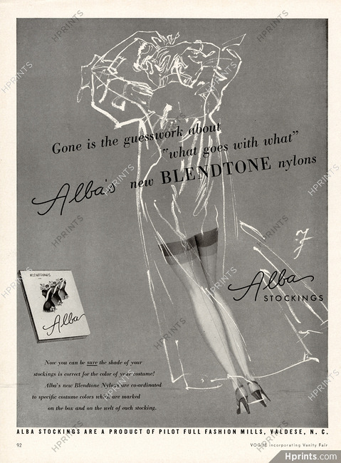 Alba (Stockings) 1953 Blendtone Nylons