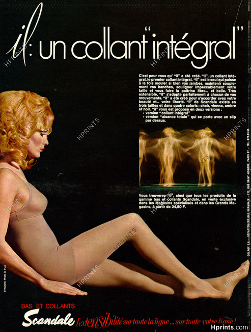 Scandale (Stockings) 1970 Collant Intégral, Tights Hosiery, Photo G. Petit