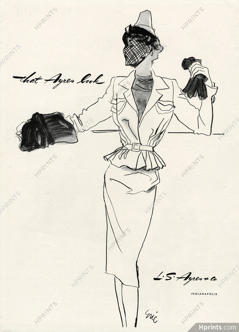 L. S. Ayres & Co 1942 Eric (Carl Erickson), Fashion Illustration
