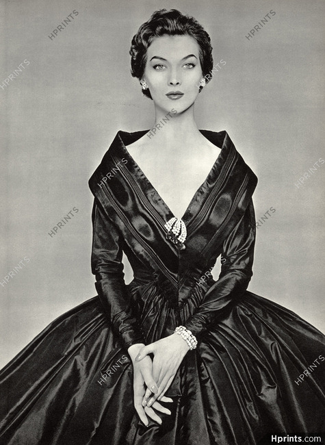 Givenchy 1954 Evening Gown, Taffetas et Moire, Photo Pottier