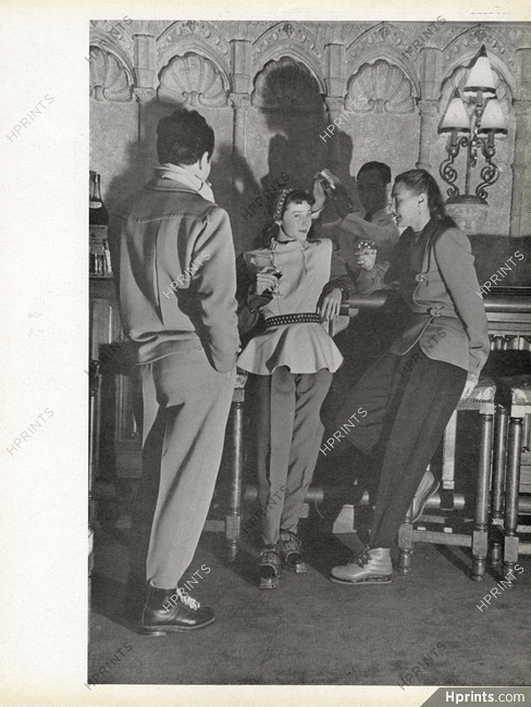 André Ledoux, Carven, Germaine Lecomte 1947 Sportswear, Cocktail, Photo Jean Moral