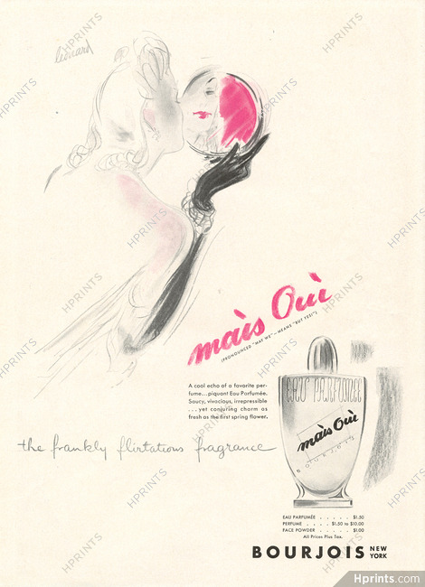 Bourjois (Perfumes) 1942 Mais Oui, Leonard
