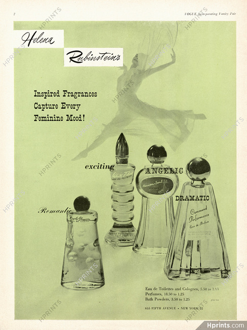 Helena Rubinstein (Perfumes) 1948 Eaux de Toilette Angelic, Romantic, Dramatic...