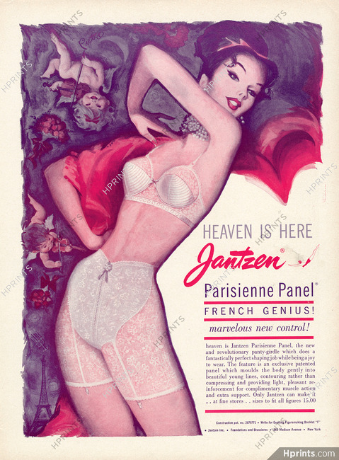 Jantzen (Lingerie) 1960 Parisienne Panel, Panty Girdle, Bra
