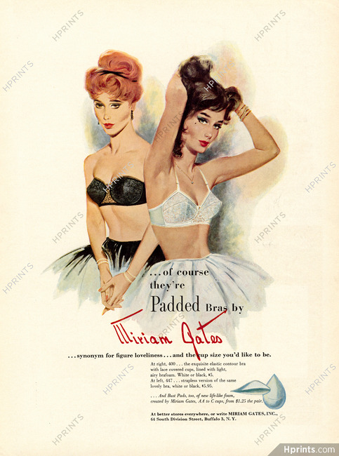 Miriam Gates (Lingerie) 1960 Padded Bras — Advertisement