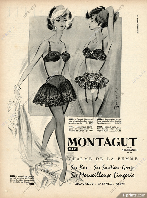 Montagut (Lingerie) 1959 Balconnet, Cache-gaine, Porte-Jarretelles, H. Bernard