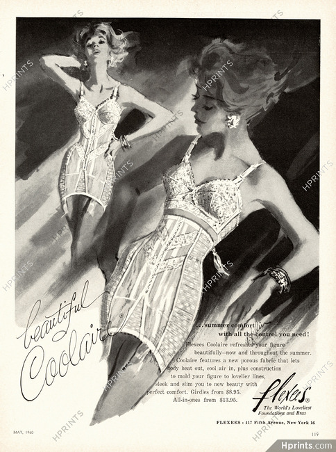 Flexees (Lingerie) 1960 Coolaire, Girdles — Advertisement