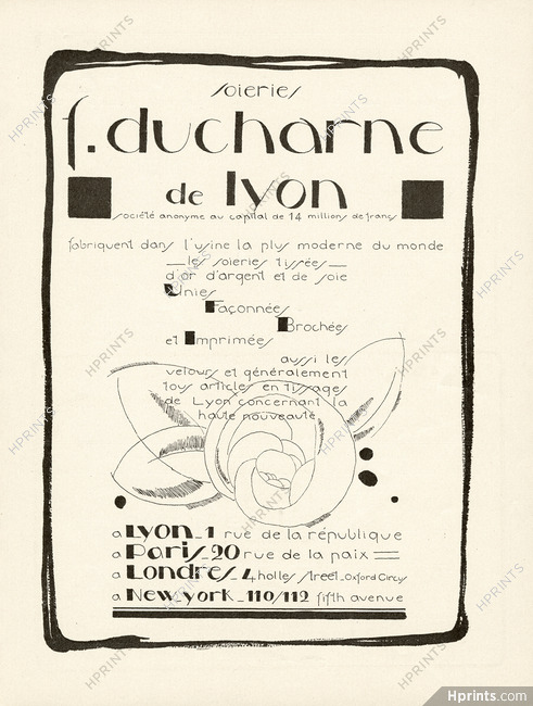 Soieries F. Ducharne 1924 Silk, Lyon (version A)