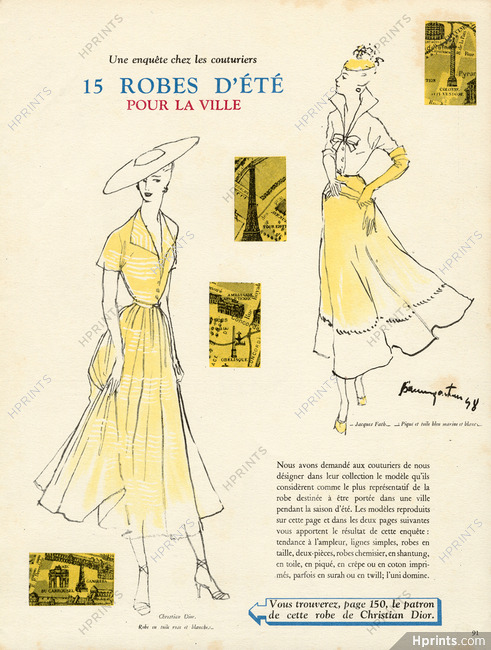 Christian Dior, Jacques Fath 1948 Robes d'été, Baumgartner