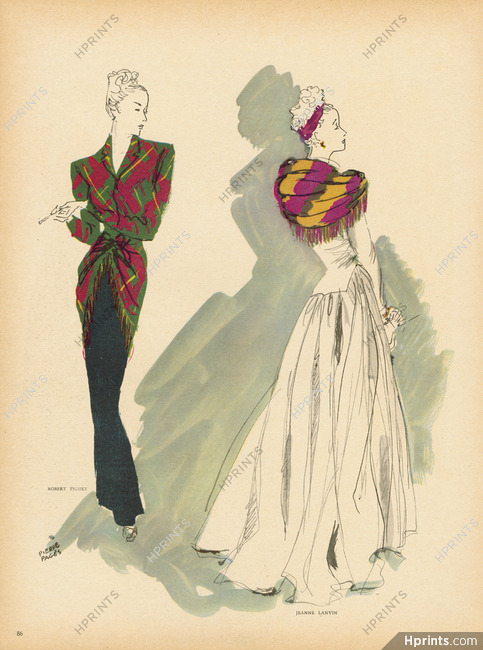 Pierre Pagès 1946 Jeanne Lanvin, Robert Piguet, evening gown