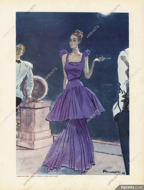 Christian Dior 1947 Pierre Simon Fashion Illustration