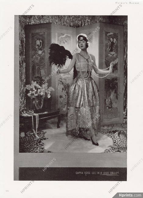 Callot Soeurs 1940 "Gypsy Rose Lee in a 1920 Callot", Fashions of the 1920's, Photo Hoyningen-Huene