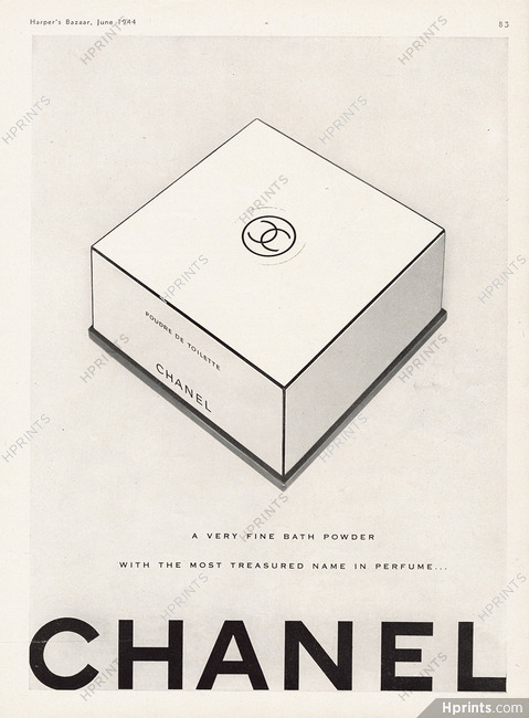 Chanel (Cosmetics) 1944 "Poudre de Toilette" Bath Powder (White)
