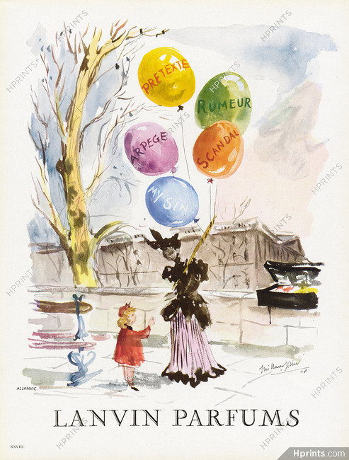 Lanvin (Perfumes) 1949 Ballons Baudruche, Balloons, Guillaume Gillet, Quai de Paris