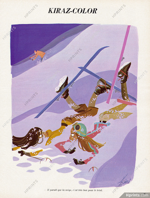 Edmond Kiraz 1971 "Il paraît que la neige..." Kiraz-Color, Ski, Winter Sports
