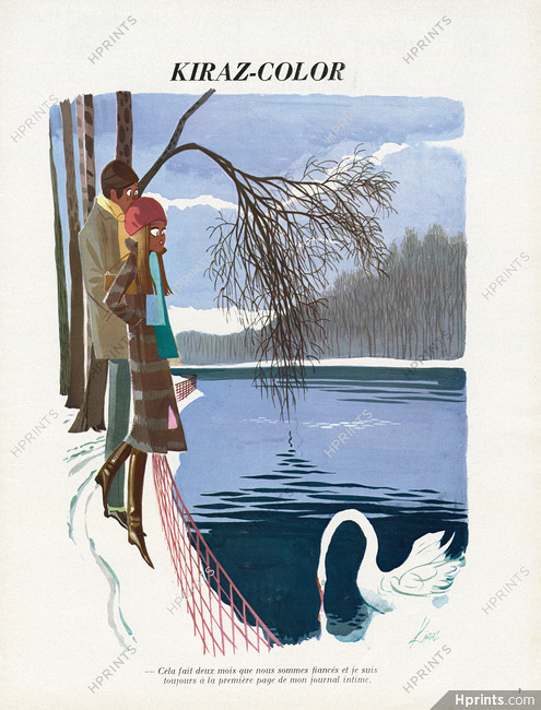 Edmond Kiraz 1969 Lovers, Swan, Kiraz-Color