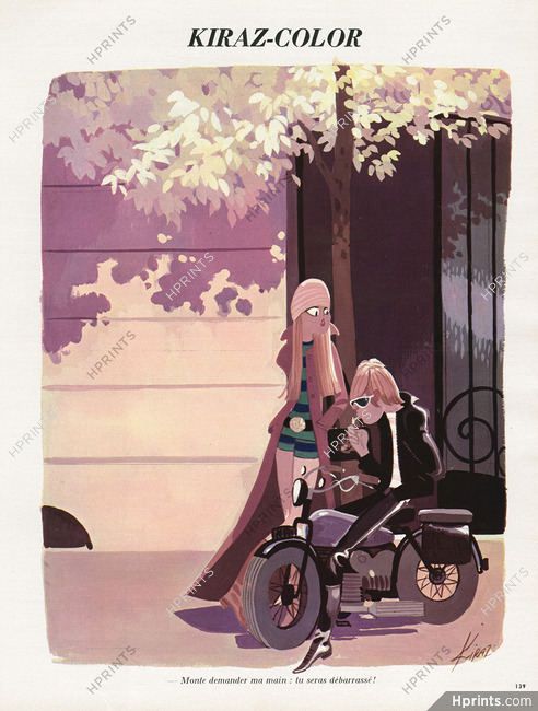 Edmond Kiraz 1971 "Monte demander ma main..." Biker, Les Parisiennes