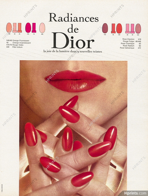 Christian Dior (Cosmetics) 1968 Radiances, Nail Polish, Lipstick