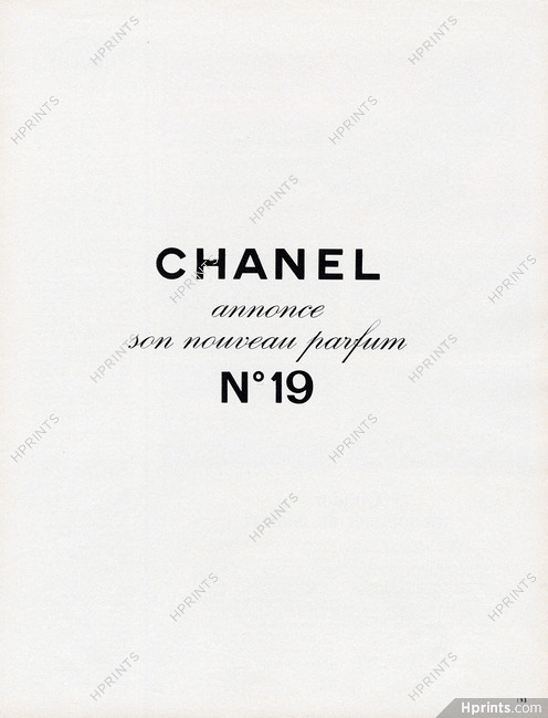 Chanel (Perfumes) 1971 Numéro 19 — Perfumes — Advertisement