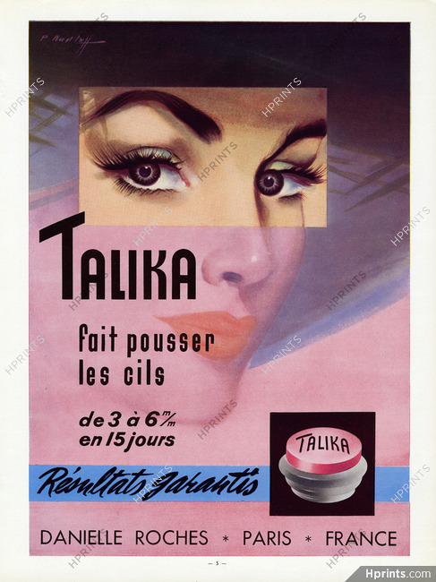 Danielle Roches (Cosmetics) 1953 Talika "fait pousser les cils"