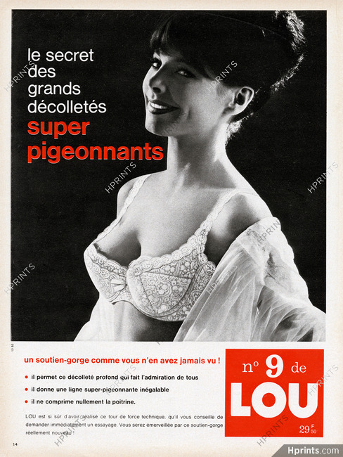 Lou (Lingerie) 1963 Bra n°9 Décolletés Super Pigeonnants