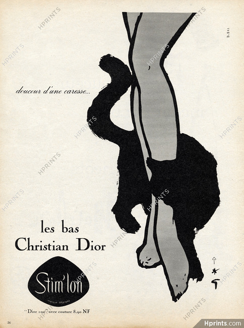 Christian Dior (Stockings) 1960 Sweetness of a caress..., Cat,