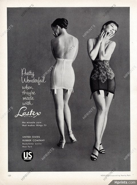 Lastex - US Rubber Company 1954 Girdles — Advertisement