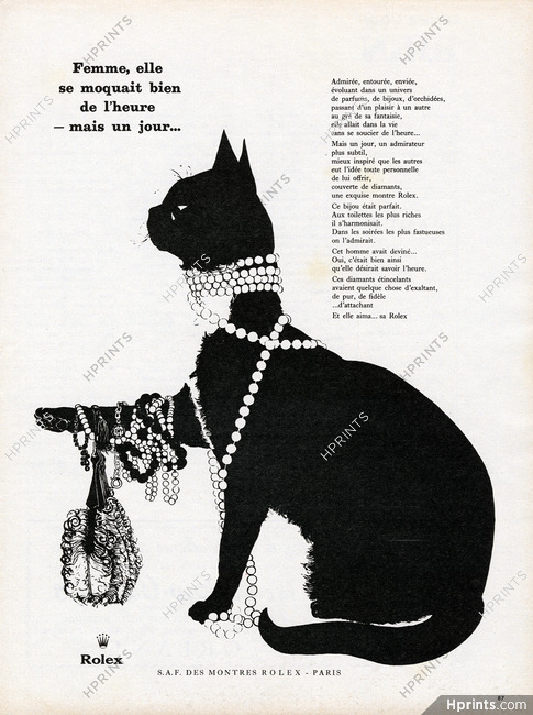 Rolex 1961 Pearls, Black Cat (L)