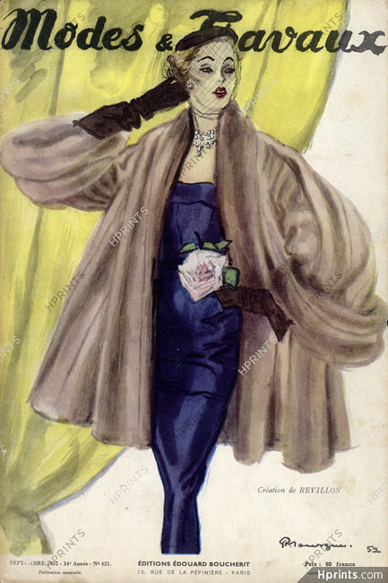 Revillon 1952 Fur coat, Pierre Mourgue Cover