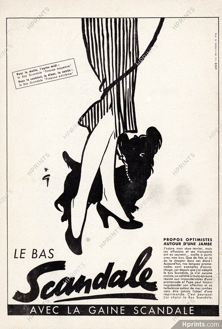 Scandale (Stockings) 1952 René Gruau, Dog