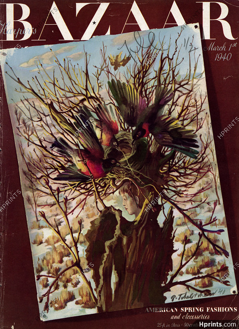 Pavel Tchelitchew 1940 Harper's Bazaar Cover, Birds Tree Nest