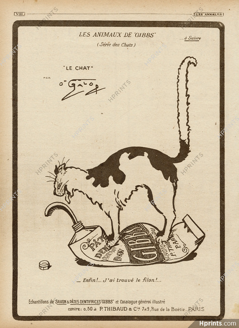 Gibbs 1916 Série des Chats, Cat, O'Galop (Marius Rossillon)