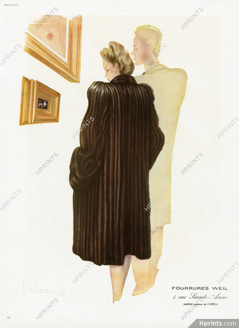 Fourrures Weil 1947 Lepape, Fur Coat